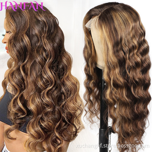 100% Real Mink Brazilian Human Hair Highlight Wig Ombre Color Lace Frontal Cuticle Aligned Virgin Hair Wig